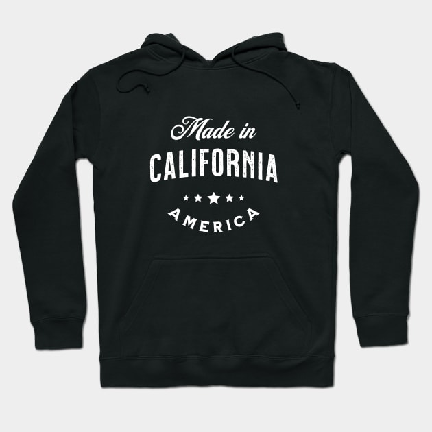 Made In California, USA - Vintage Logo Text Design Hoodie by VicEllisArt